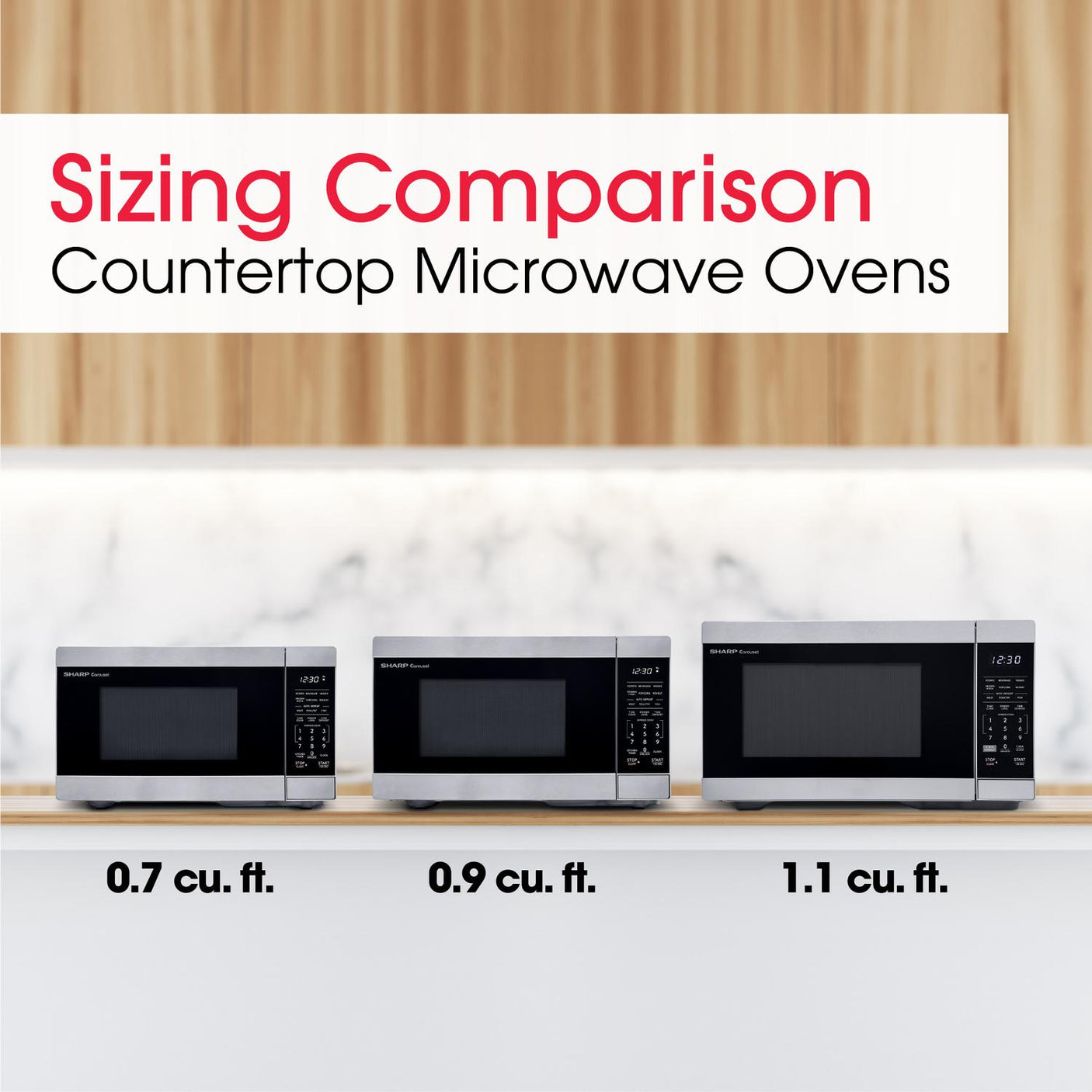 Sharp 1.1 cu. ft. 1000W Smart Stainless Steel Countertop Microwave Oven