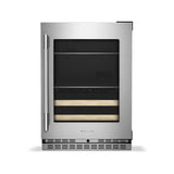 24" Beverage Center with Glass Door and Wood-Front Racks