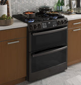 GE Profile™ 30" Smart Slide-In Front-Control Gas Double Oven Convection Range