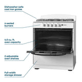 Element Electronics 4.0 cu. ft. 30", 4-Burner Gas Range (EEGR3A4MCCW)