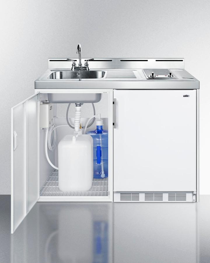 48" Wide All-in-one Kitchenette, No Plumbing Needed