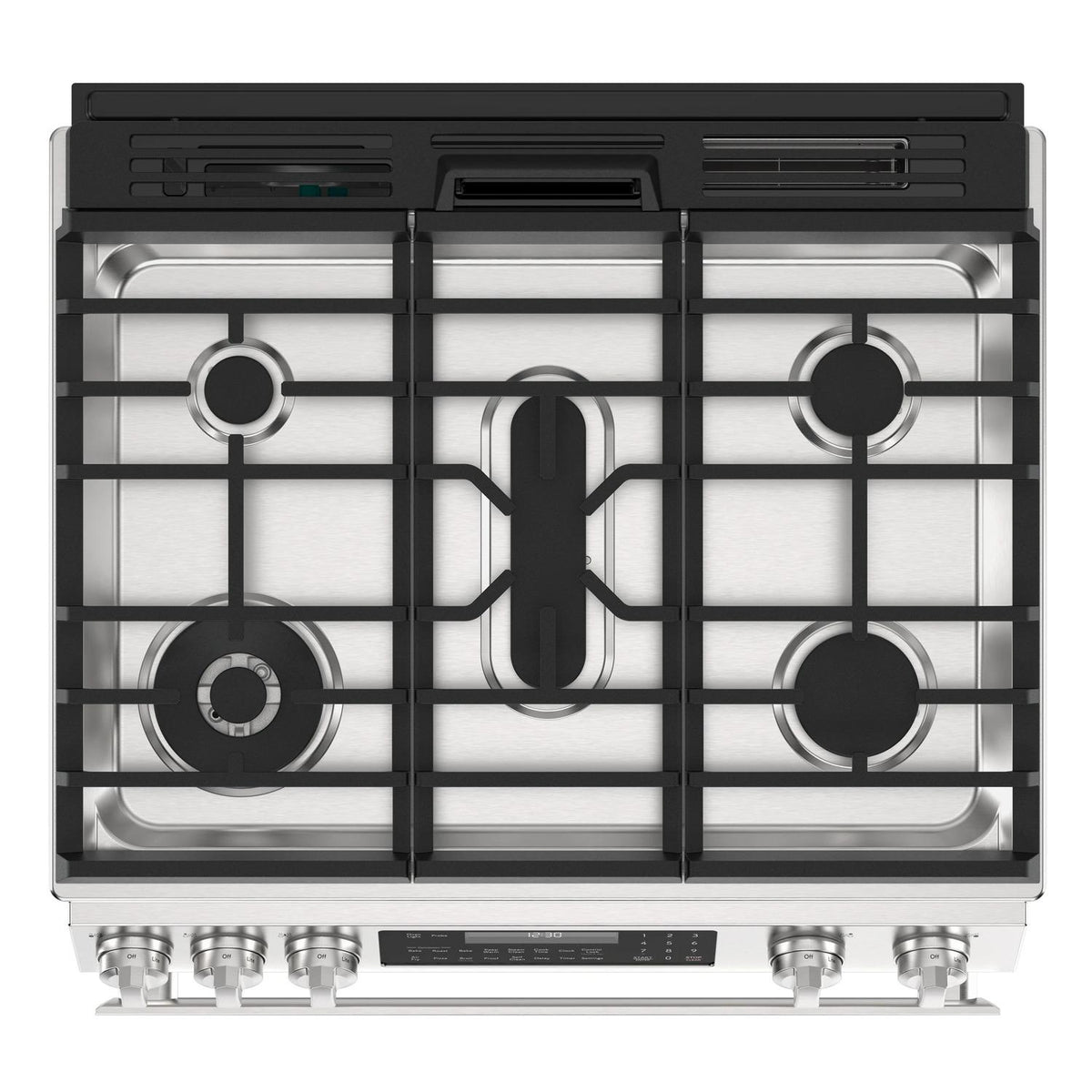 30 in. 5 Burner 6.1 cu. ft. Slide-in Gas Range with True European Convection