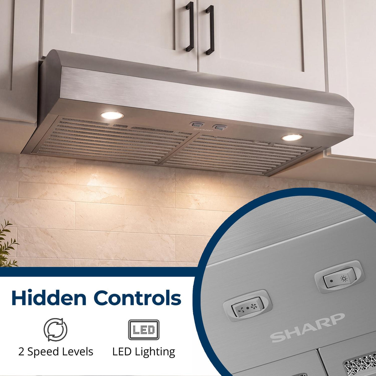 30 in. Convertible Under Cabinet Range Hood in Stainless Steel with included Grease Filters