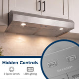 30 in. Convertible Under Cabinet Range Hood in Stainless Steel with included Grease Filters