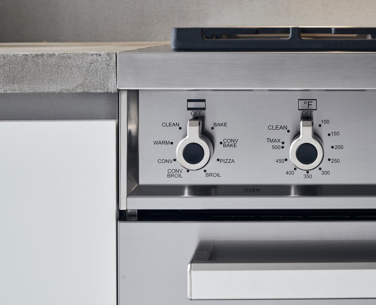 36" Professional Series range - Electric self clean oven - 6 brass burners