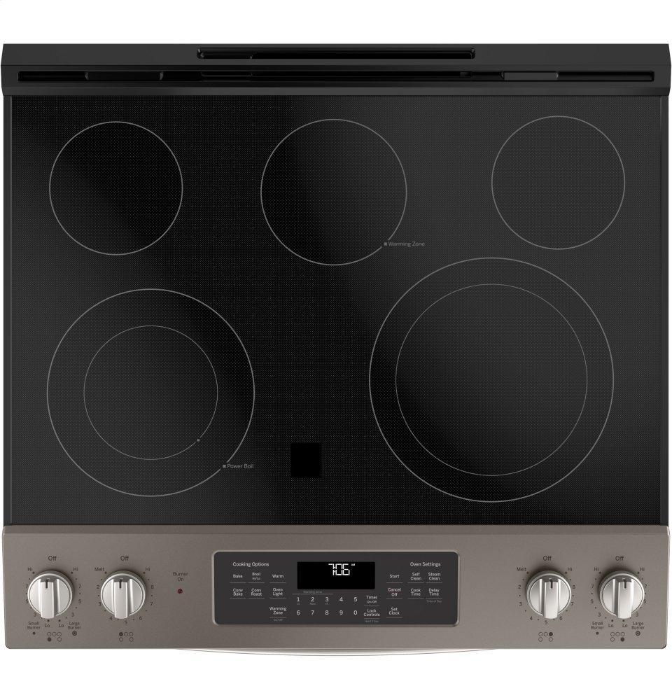GE® 30" Slide-In Electric Convection Range