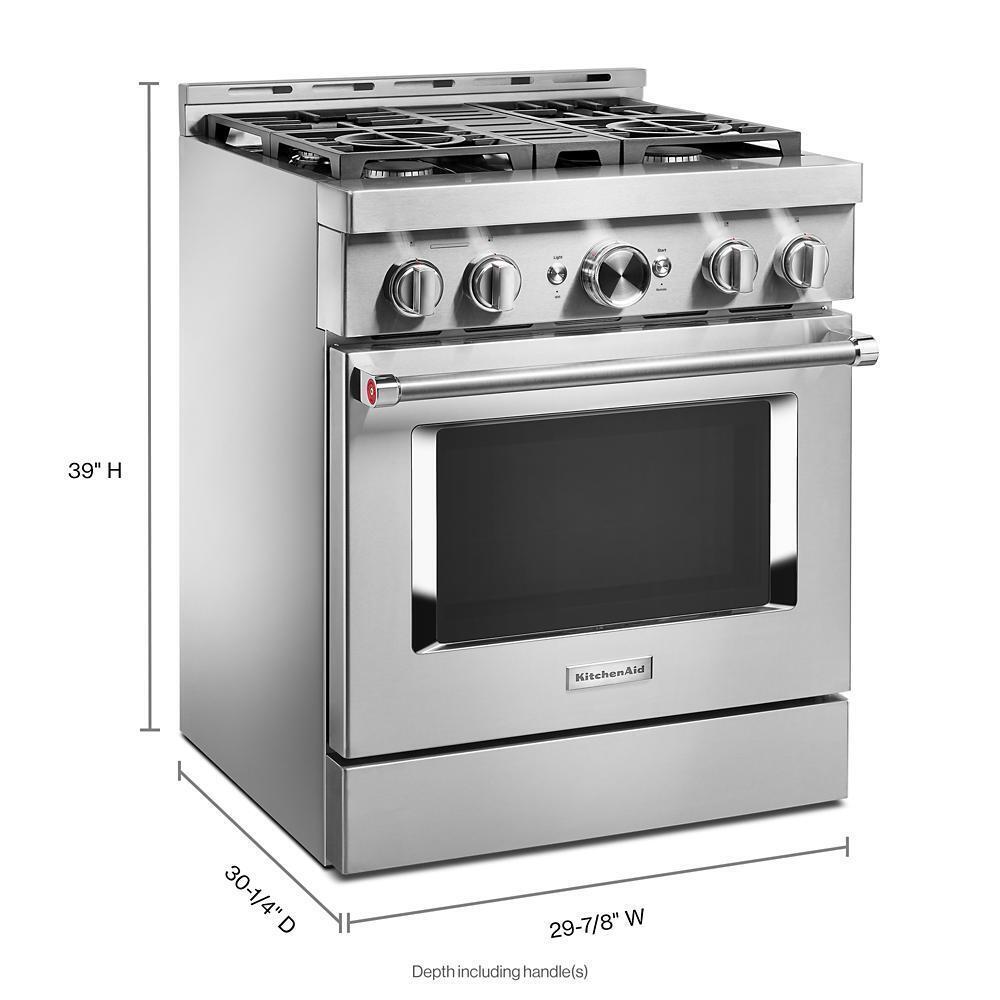 KitchenAid® 30'' Smart Commercial-Style Gas Range with 4 Burners