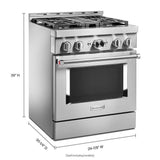 KitchenAid® 30'' Smart Commercial-Style Gas Range with 4 Burners