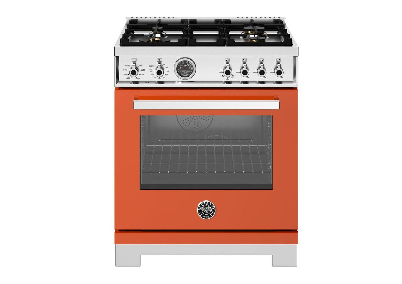 30" Professional Range Dual Fuel Self Clean Arancio Orange