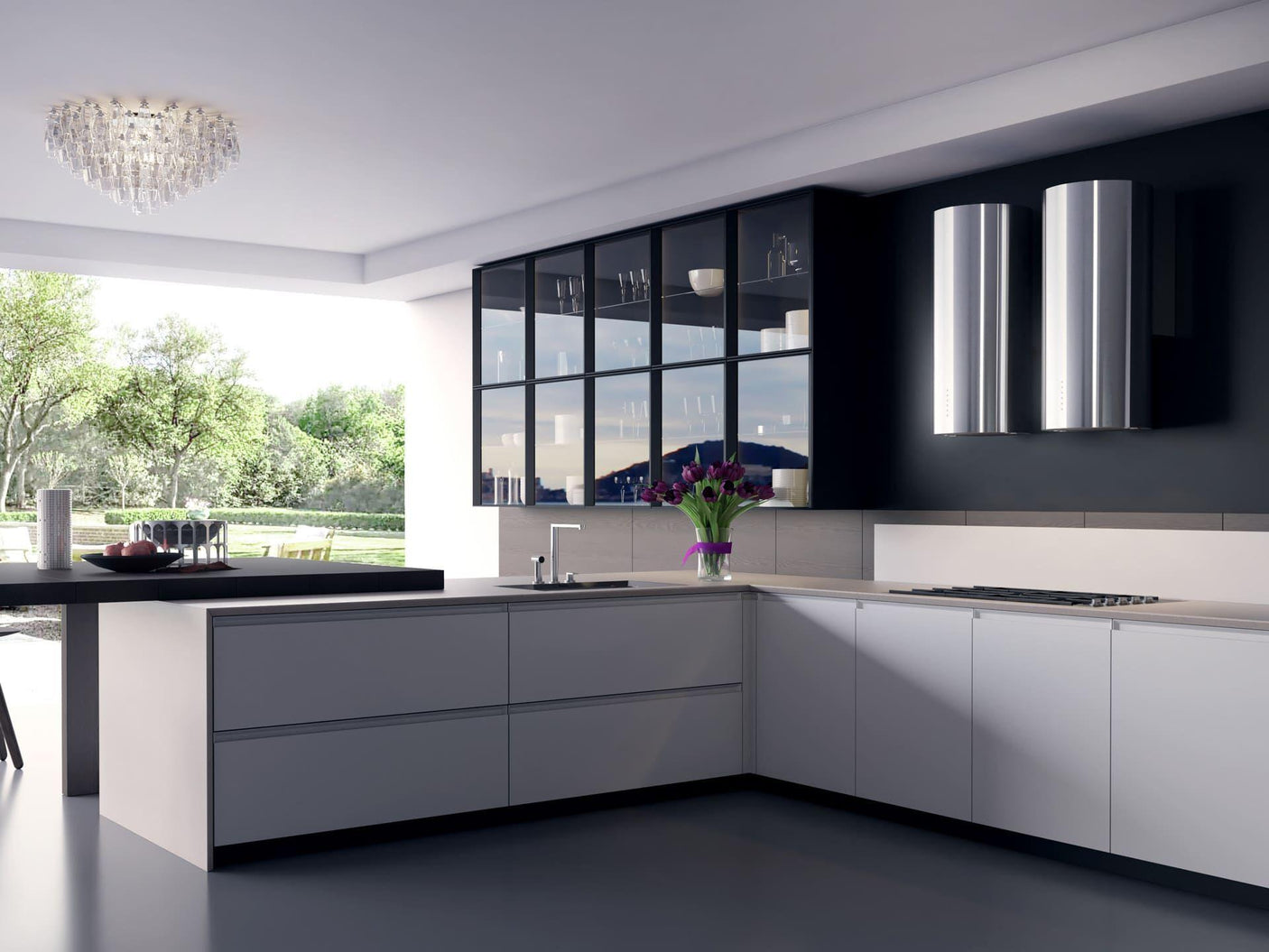 600 CFM Designer Cylinder Wall Mount Stainless