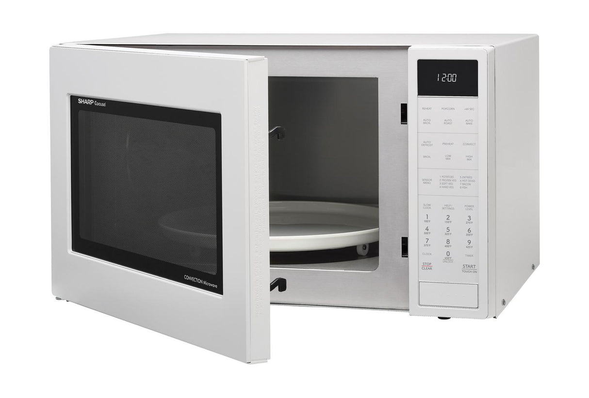 Sharp 1.5 cu. ft. 900W White Convection Countertop Microwave Oven