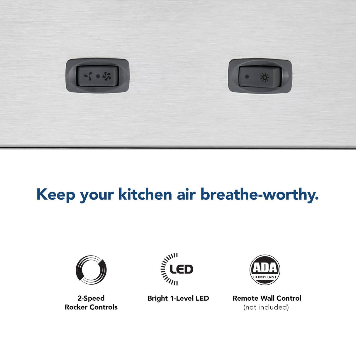 Broan® 24-Inch Built-In Power Pack Insert w/ Easy Install System, 300 Max Blower CFM, Stainless Steel