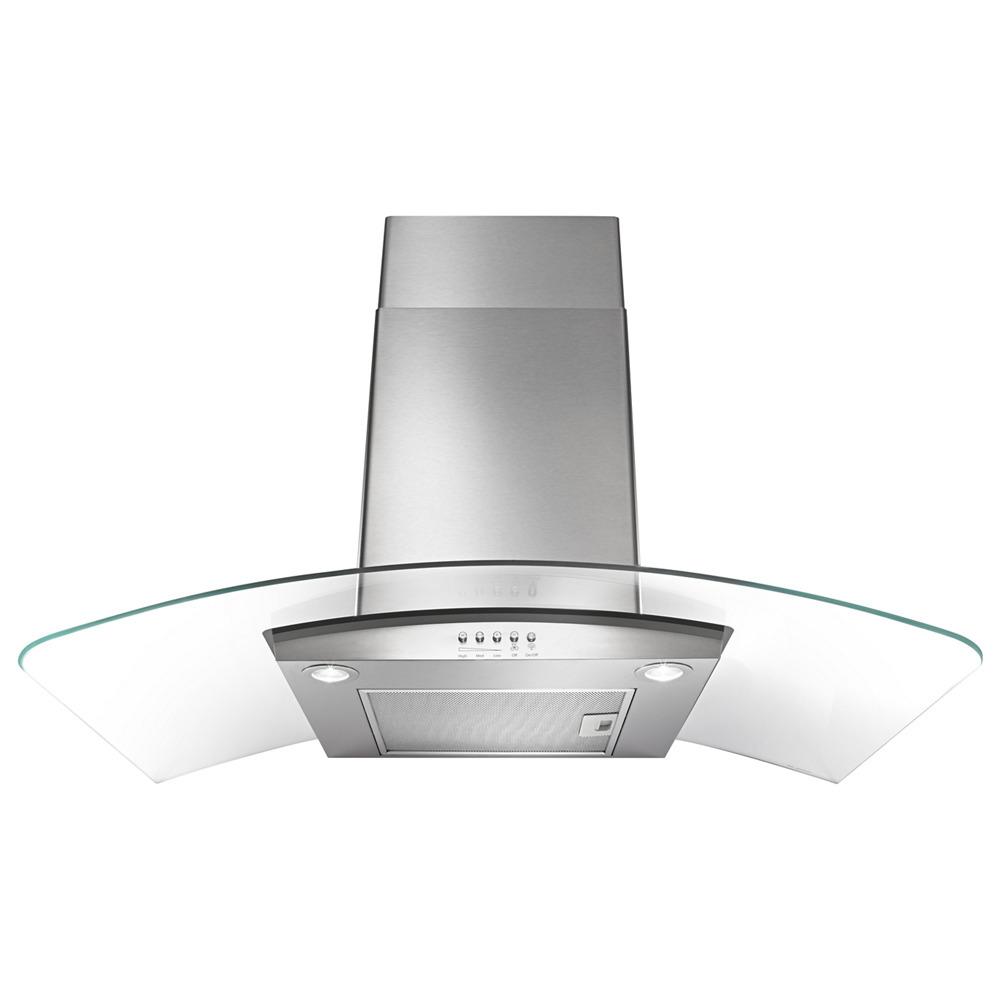 36" Concave Glass Wall Mount Range Hood