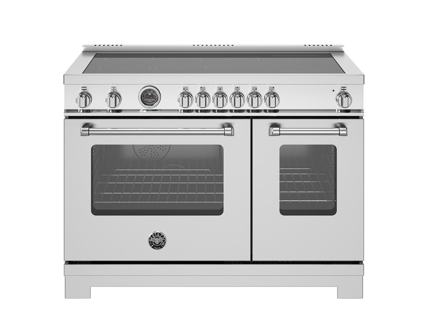 48 inch Induction Range, 6 Heating Zones and Cast Iron Griddle, Electric Self-Clean Oven Stainless Steel