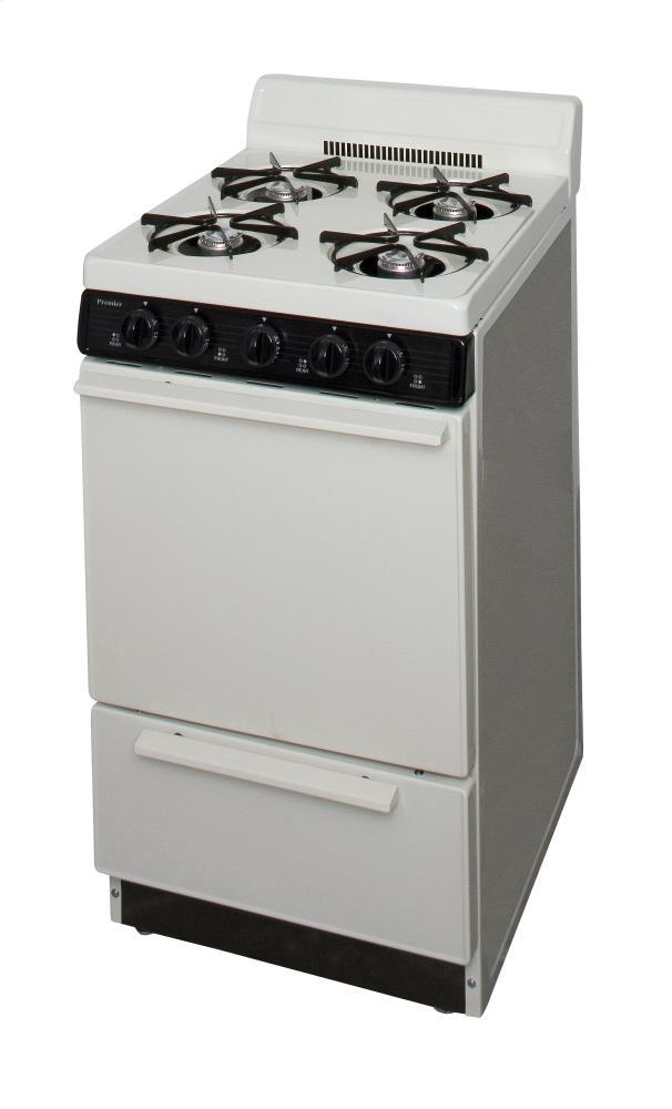 20 in. Freestanding Battery-Generated Spark Ignition Gas Range in Biscuit