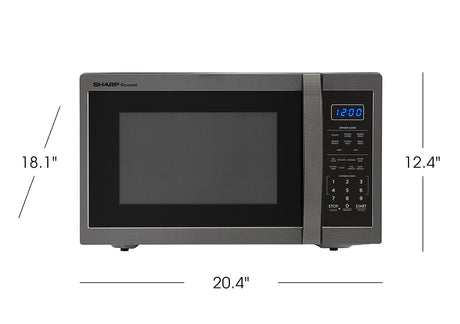 1.4 cu. ft. 1100W Sharp Black Stainless Steel Countertop Microwave Oven