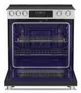 30 in. 5 Burner 6.3 cu. ft. Slide-in Electric Range with True European Convection