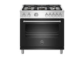 36 inch All Gas Range, 5 Burners Nero Matt