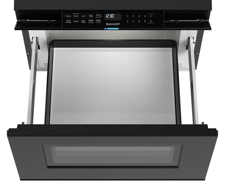 Sharp 24 in. 1.2 cu. ft. Deco Series Built-In Smart Microwave Drawer™ Oven with Easy Wave Open in Black