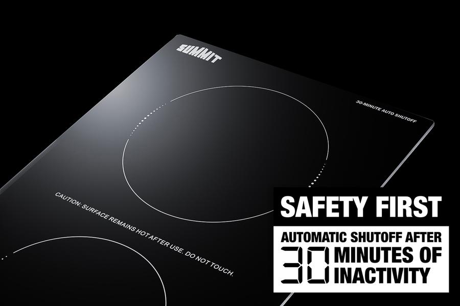 12" Wide 208-240v 2-zone Induction Cooktop With Safety Shutoff
