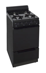 20 in. Freestanding Gas Range in Black