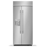 20.8 Cu. Ft. 36" Built-In Side-by-Side Refrigerator features Exterior Water and Ice Dispenser with Measured Fill