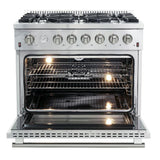 Forno - Silver Professional 36" Freestanding Gas Range
