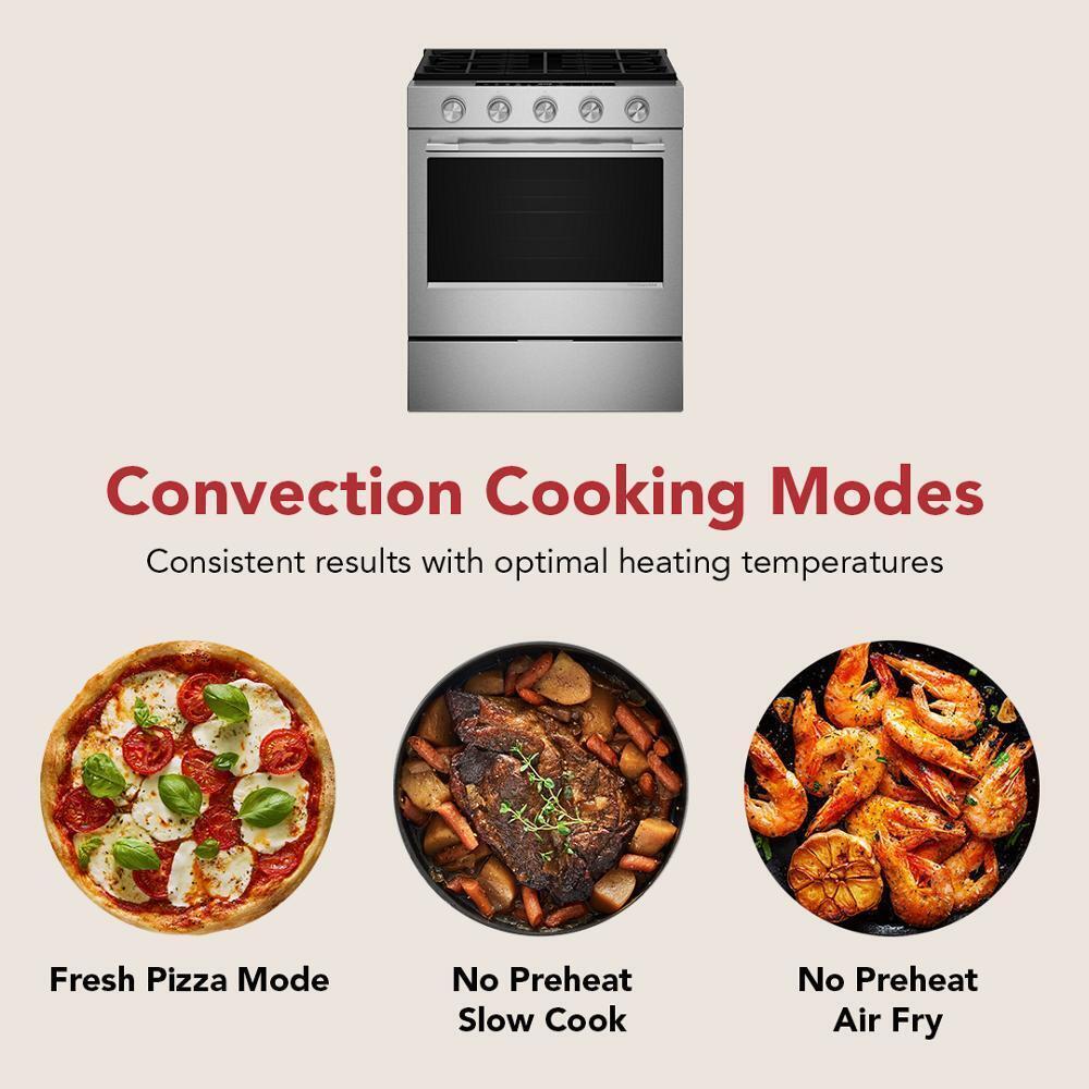 5.0 Cu. Ft. Smart Slide-in Gas Range with Convection Cooking Modes and 2-in-1 Burner