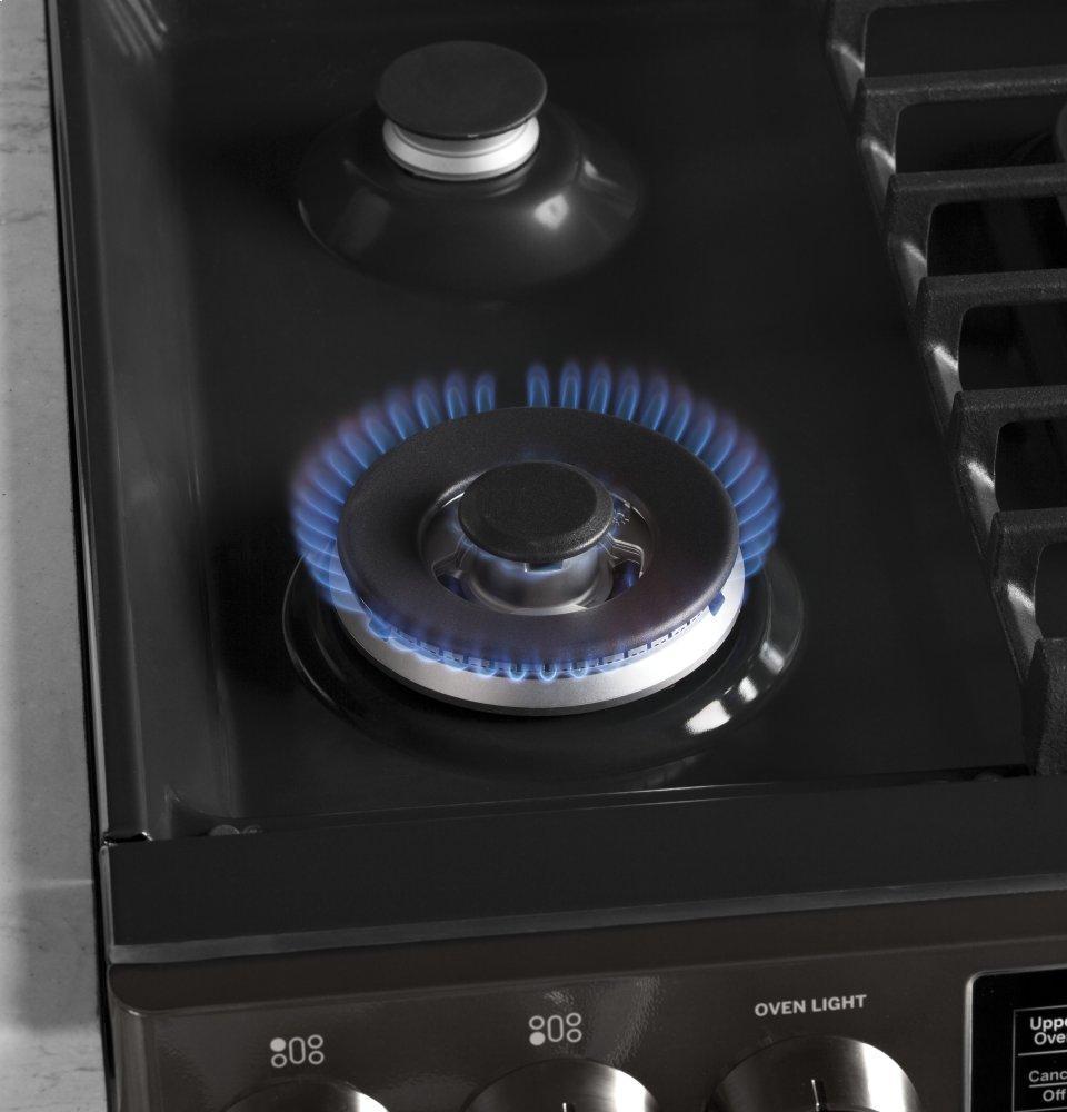 GE Profile™ 30" Smart Slide-In Front-Control Gas Double Oven Convection Range