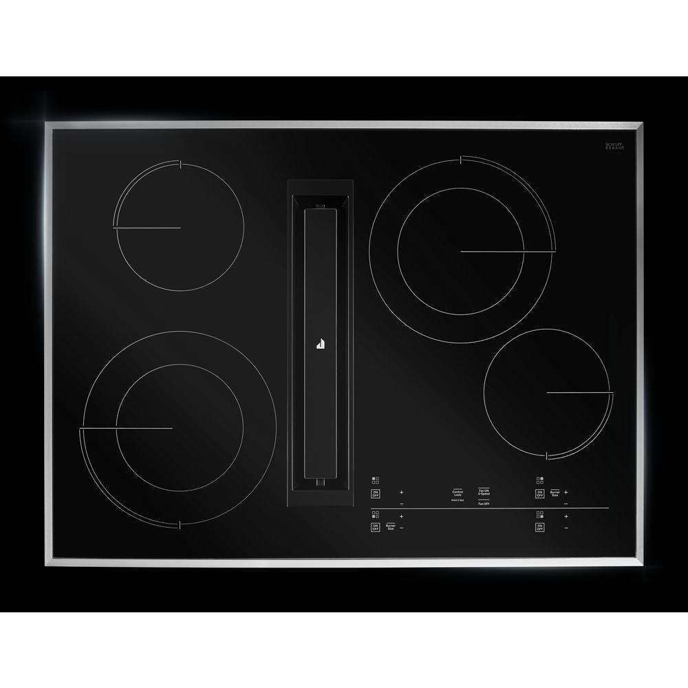 30" Lustre Trim Electric Radiant Downdraft Cooktop with Tap Touch Controls