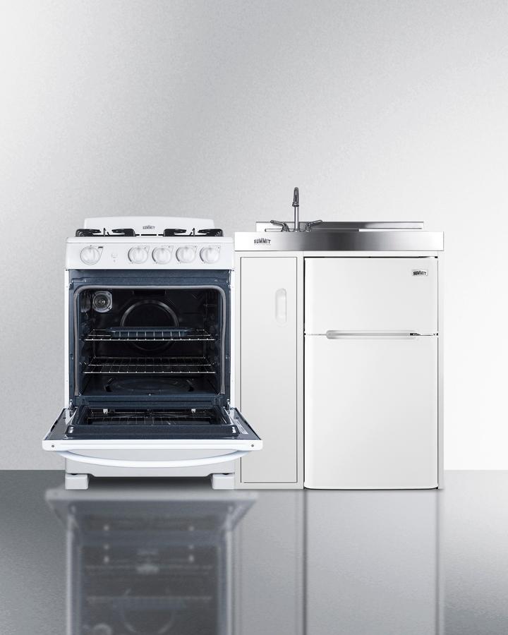54" Wide All-in-one Kitchenette With Gas Range