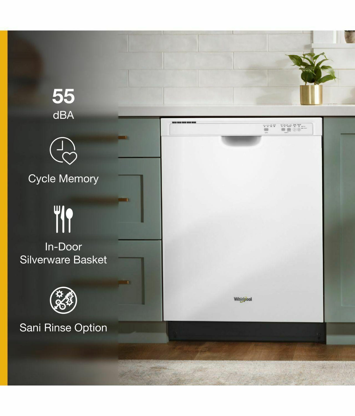 ENERGY STAR® certified dishwasher with 1-Hour Wash cycle - White