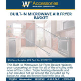 Built-In Microwave Air Fryer Basket - Stainless Steel for Models KMMF530/730P, WMMF7330/7530R, JMHF730/930R & KMBS724SPS (17 1/4-IN L X 10 1/2-IN W X 1 1/2-IN H)