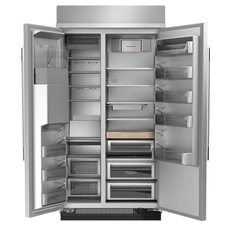 20.8 Cu. Ft. 36" Built-In Side-by-Side Refrigerator features Exterior Water and Ice Dispenser with Measured Fill