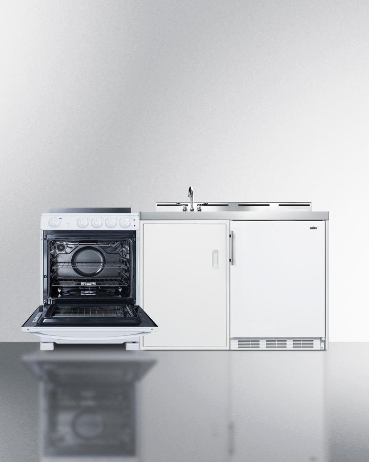 72" Wide All-in-one Kitchenette With Electric Range