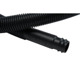 8' Black washer drain hose with molded and straight plastic fittings, U-shape rubber nozzle, and spring clamp - 1 pack