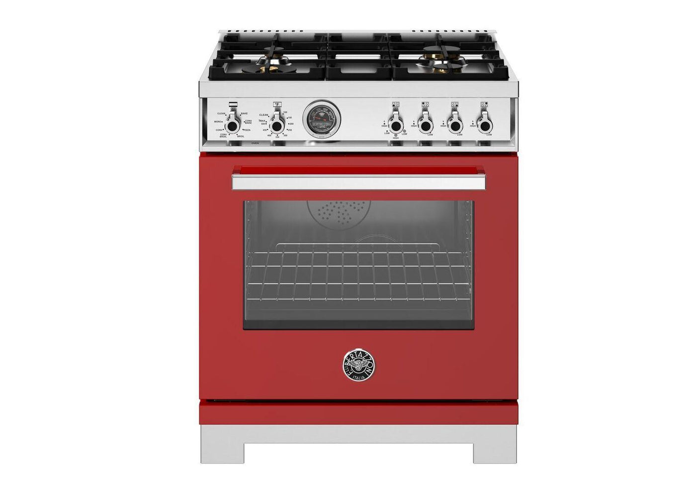 30" Professional Range Dual Fuel Self Clean Rosso Red