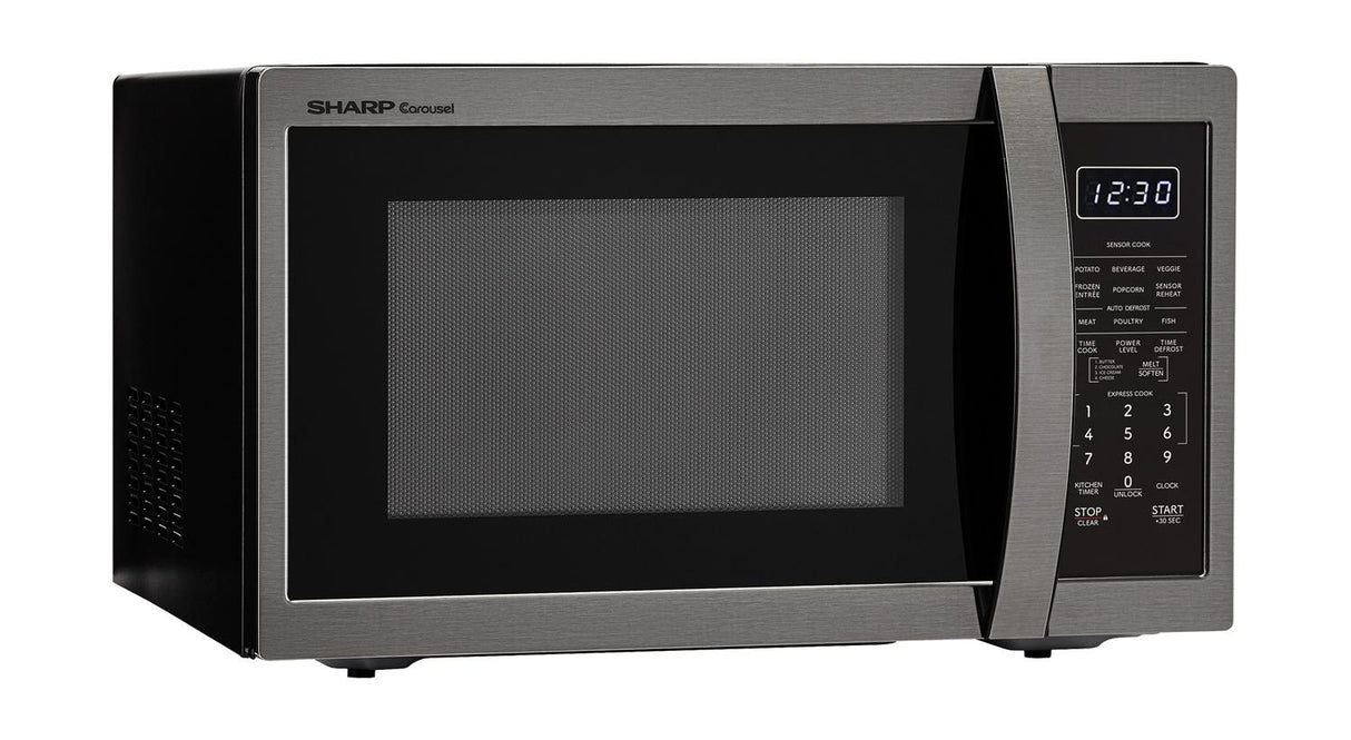 Sharp 1.4 cu. ft. 1100W Black Stainless Steel Countertop Microwave Oven