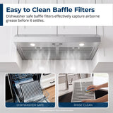30 in. Convertible Under Cabinet Range Hood in Stainless Steel with included Grease Filters
