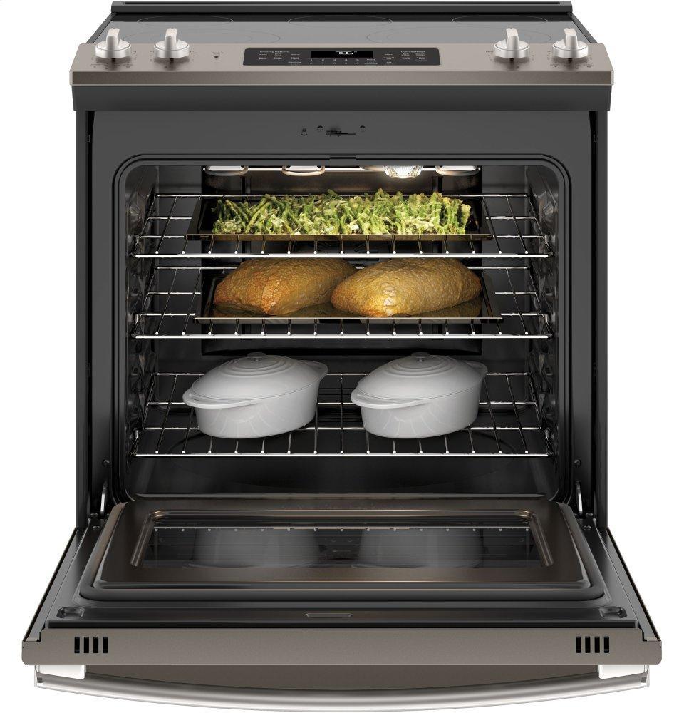 GE® 30" Slide-In Electric Convection Range