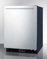 Frost-free All-refrigerator for Built-in or Freestanding Use, With Black Cabinet and Stainless Steel Door