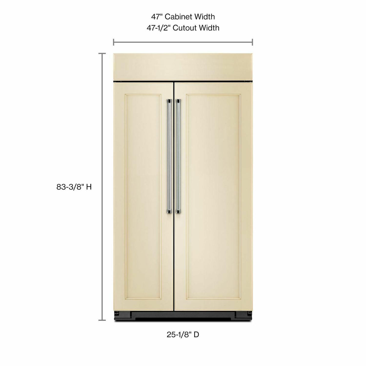 30.0 cu. ft 48-Inch Width Built-In Side by Side Refrigerator - Panel Ready