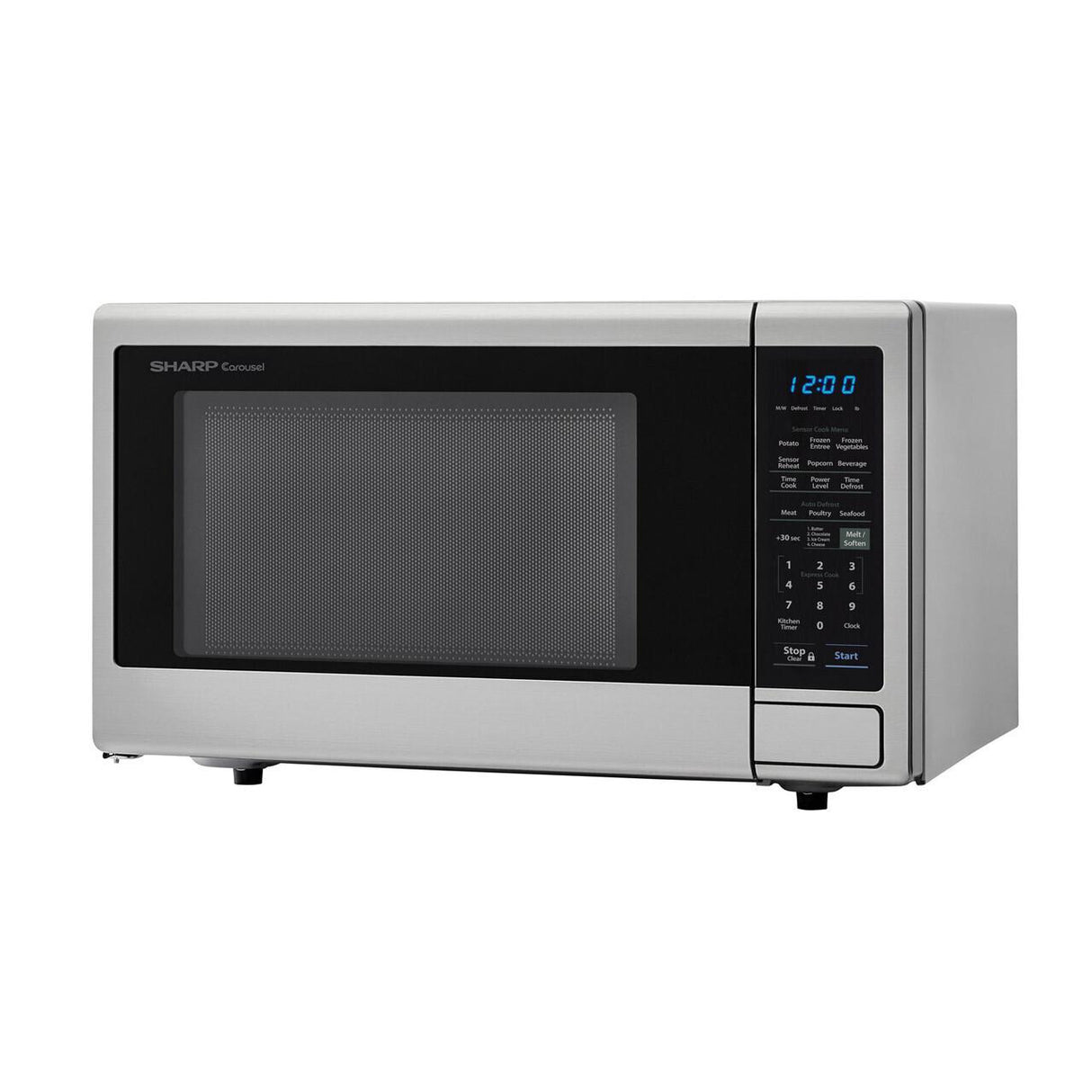 1.4 cu. ft. 1000W Sharp Stainless Steel Carousel Countertop Microwave Oven