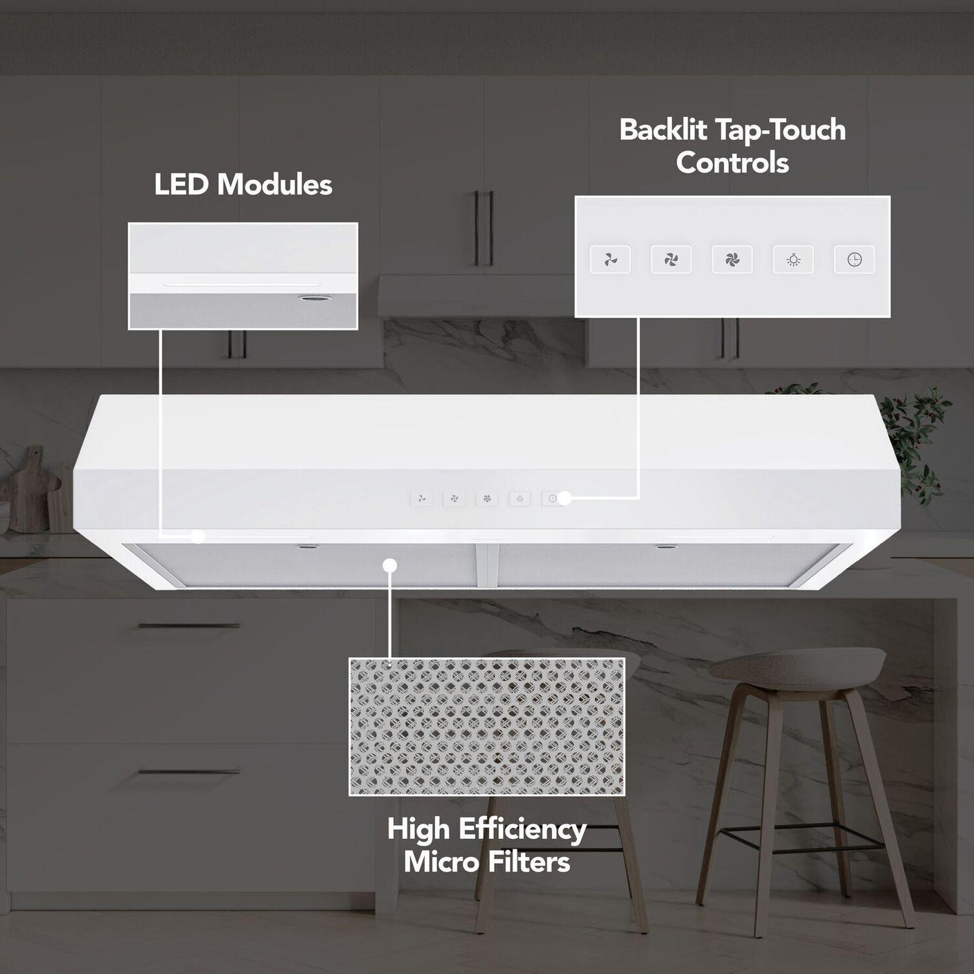 Broan-NuTone 30-Inch Under Cabinet Range Hood, ENERGY STAR, 350 Max Blower CFM, White