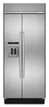 20.8 cu ft 36-Inch Width Built-In Side-by-Side Refrigerator with PrintShield™ Finish - Stainless Steel with PrintShield™ Finish