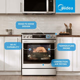Midea 6.3 cu. ft. 5-Element Smart Slide-In Electric Range with Air Fry Convection