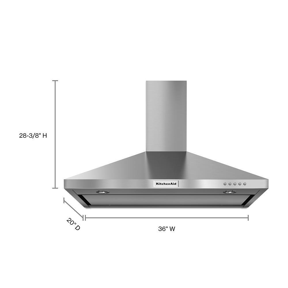 36" Wall-Mount, 3-Speed Canopy Hood