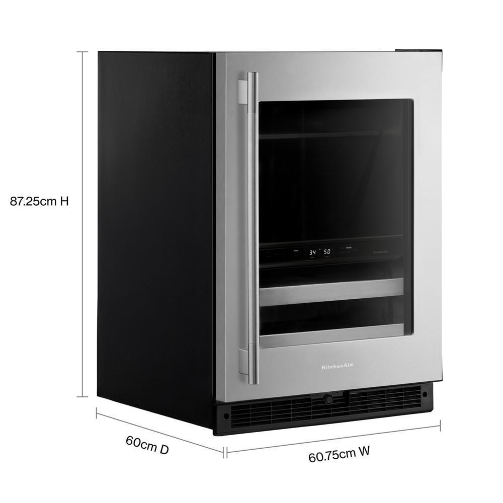 24" Beverage Center with Glass Door and Metal-Front Racks