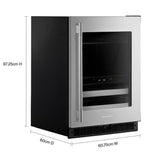 24" Beverage Center with Glass Door and Metal-Front Racks
