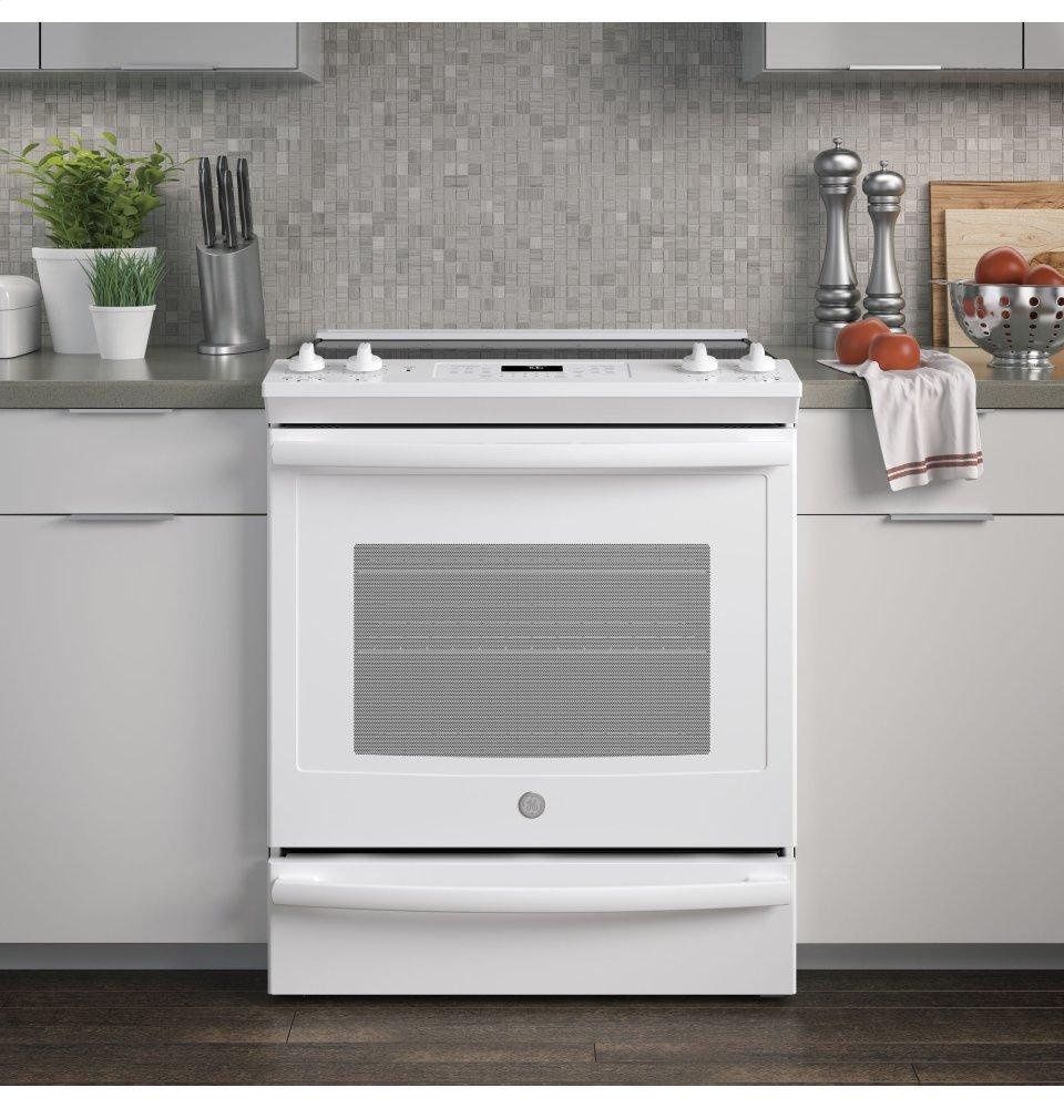 GE® 30" Slide-In Electric Convection Range